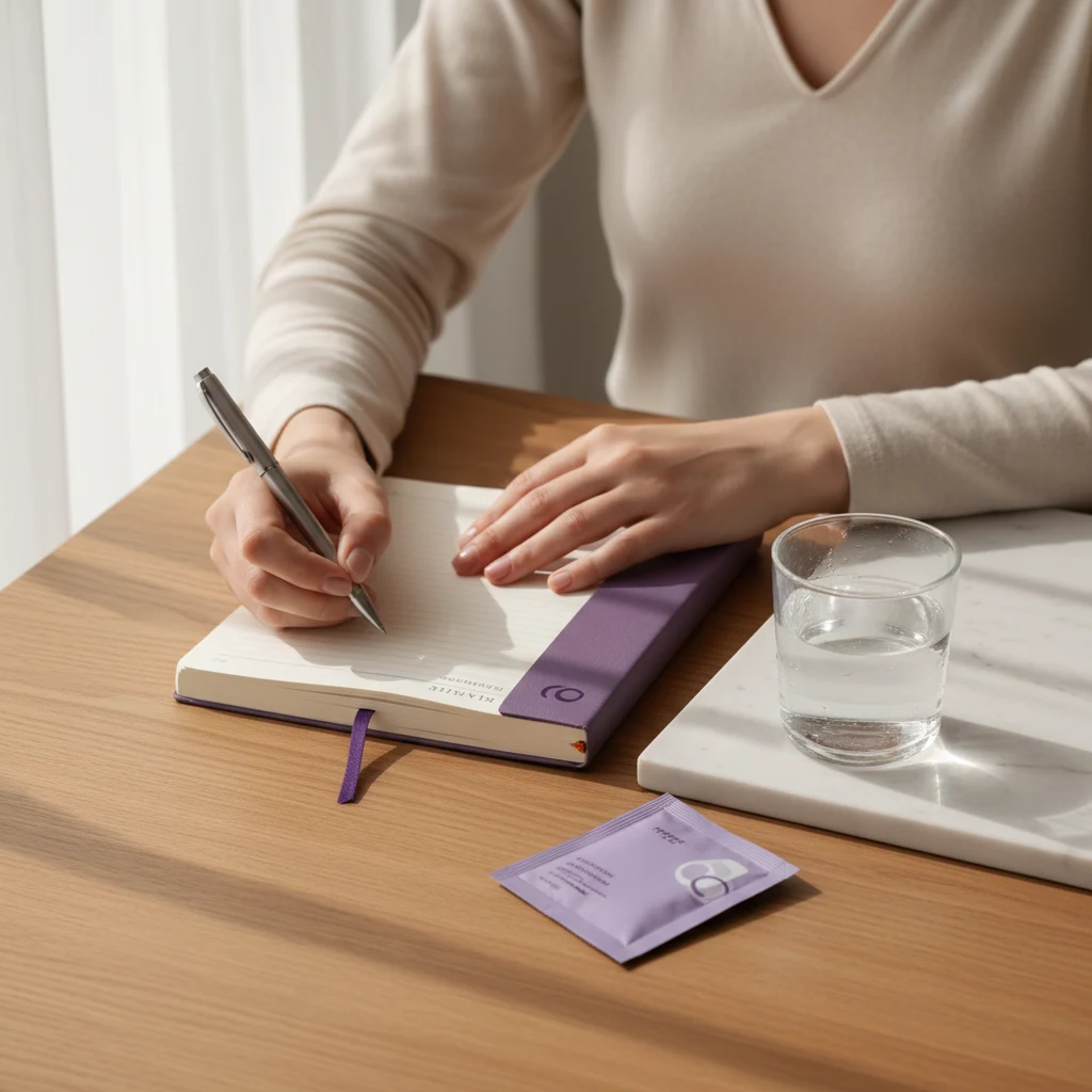 Anonyme Person schreibt in Wellness-Journal